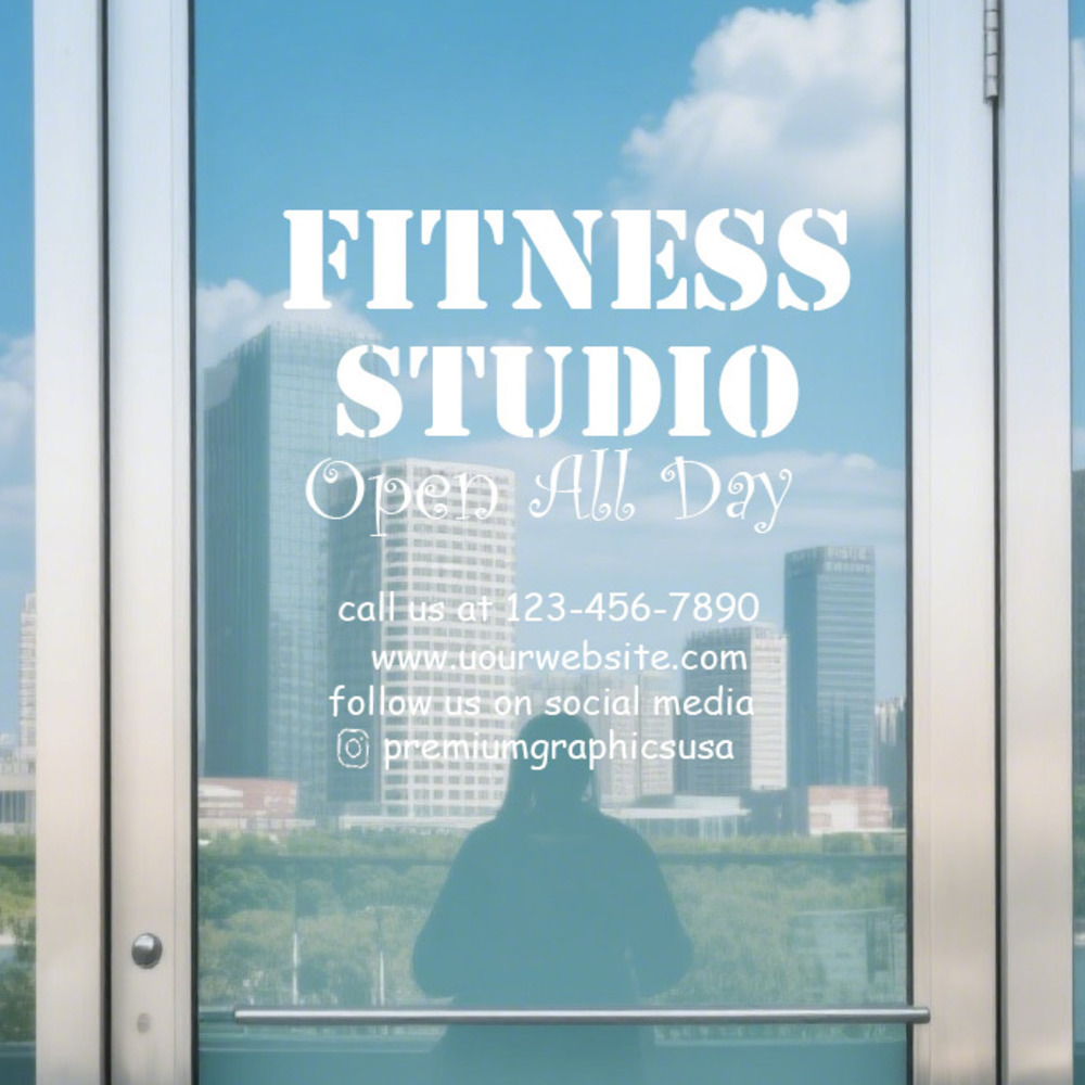 Pilates Yoga Or - Calcomanía de ventana de estudio personalizable/Nombre