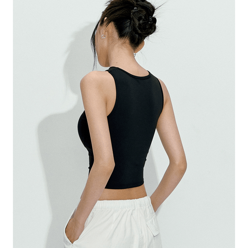 Pilates Yoga Or - Chaleco deportivo halter para mujer, top
