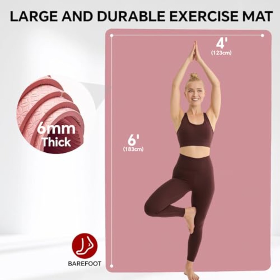 Esterilla de yoga extragrande  - Pilates Yoga Mat Thickness reseña y precio