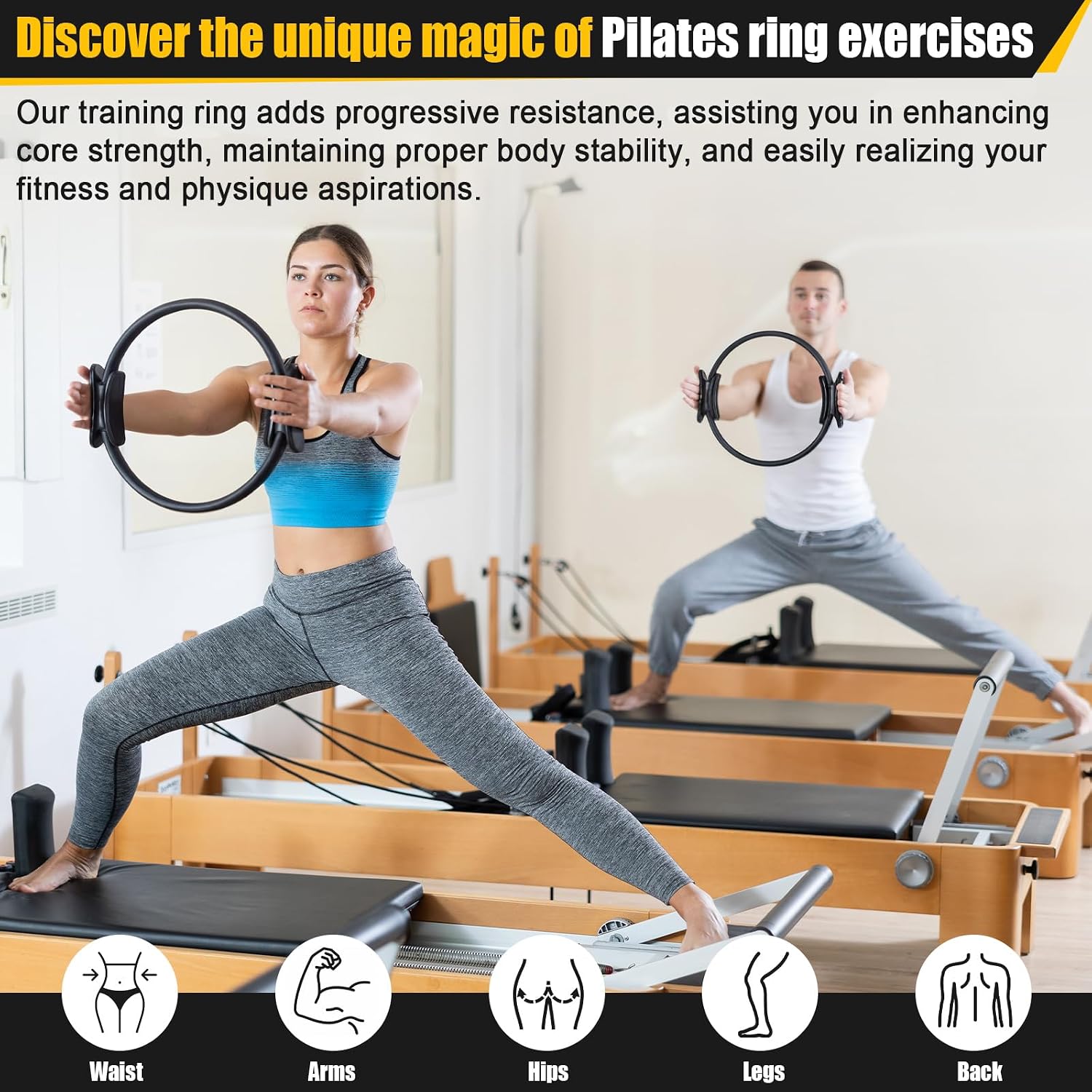 Juego de 18 anillos y pelotas  - Pilates Yoga Tone reseña y precio