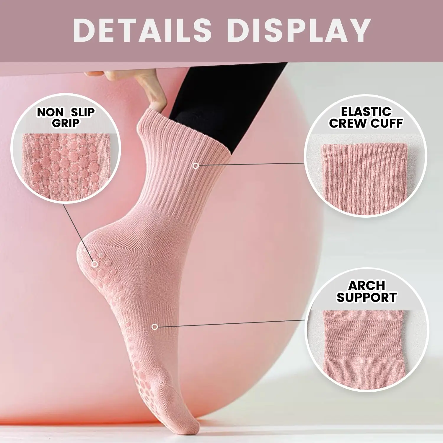 4 pares de calcetines de yoga  - Pilates Yoga &A reseña y precio